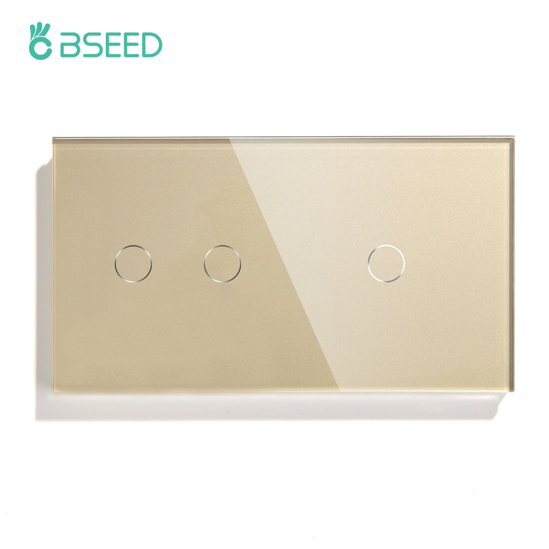 Bseed Double Touch Switch 1/2/3 Way 157mm 300W Wall Plates & Covers Bseedswitch Golden 2Gang + 1Gang 1Way