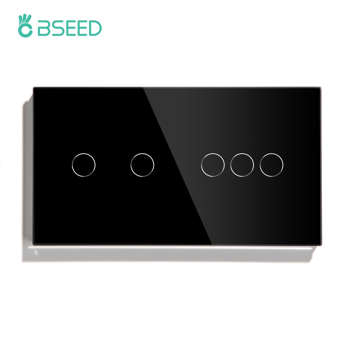 Bseed Double Touch Switch 1/2/3 Way 157mm 300W Wall Plates & Covers Bseedswitch Black 2Gang + 3Gang 1Way