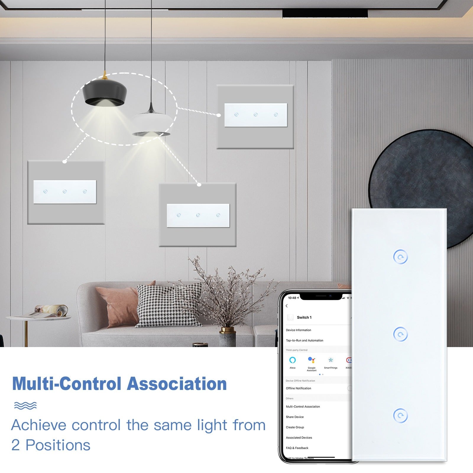 BSEED Triple Zigbee Switch 1/2/3 Gang 1/2/3 Way Light Switches Bseedswitch 