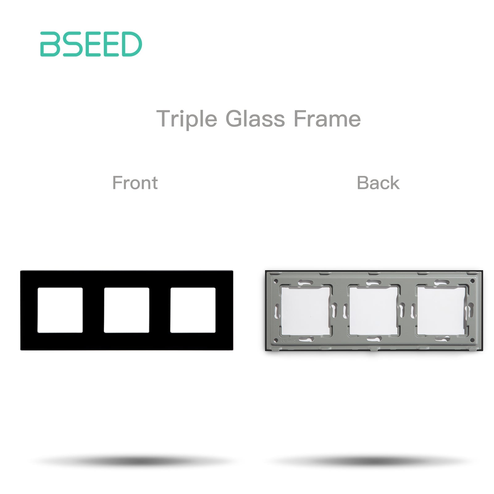 Bseed Crystal Glass Frames Socket Frame 4 Color 1/2/3/4/5 Slotes DIY Part Wall Jacks & Braces Bseedswitch Black Triple 