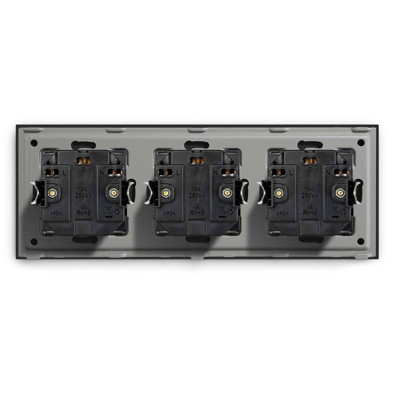 BSEED EU Double Sockets Power Wall Outlet Home Wall Power Sockets Glass Panel Power Outlets & Sockets Bseedswitch 