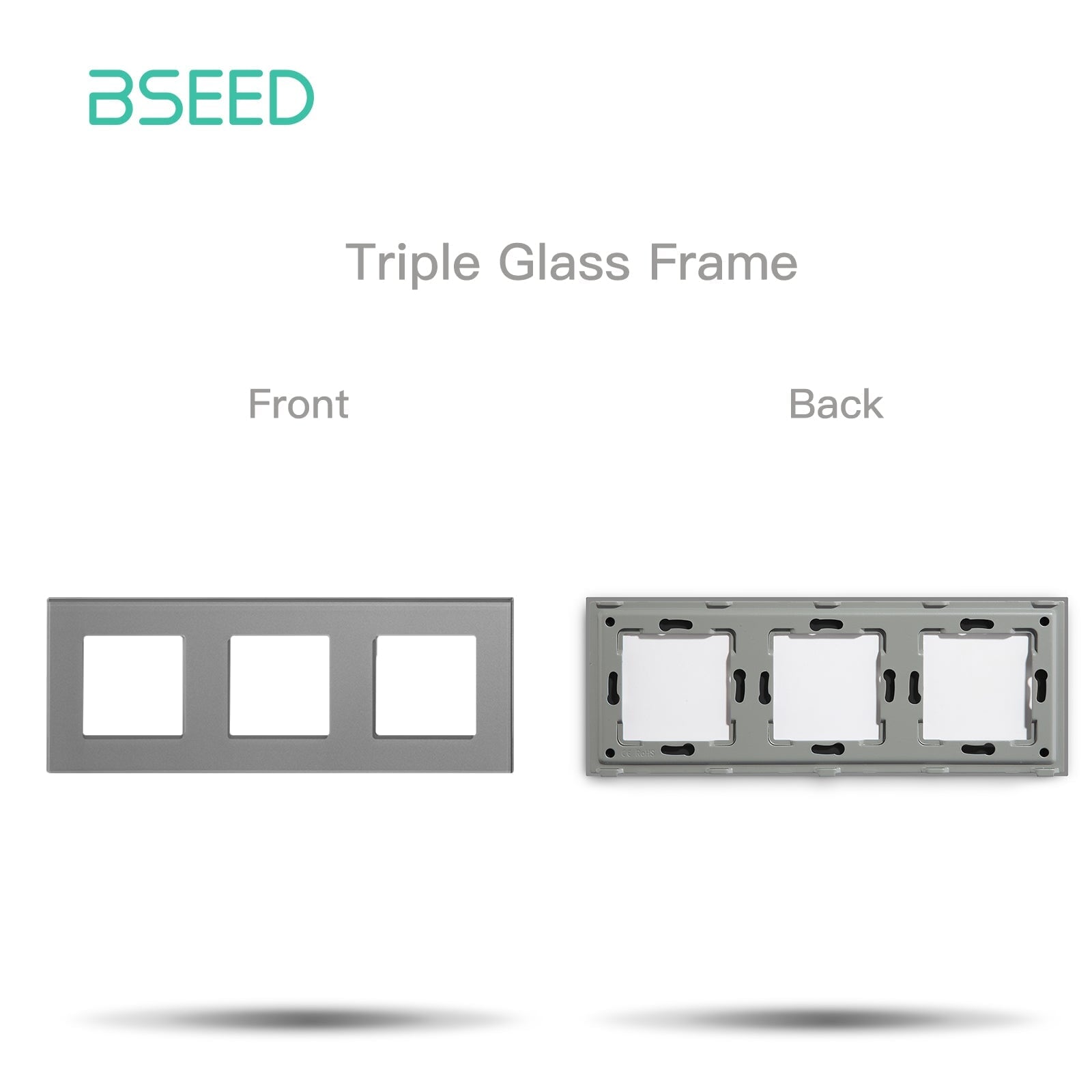 Bseed Crystal Glass Frames Socket Frame 4 Color 1/2/3/4/5 Slotes DIY Part Wall Jacks & Braces Bseedswitch Grey Triple 