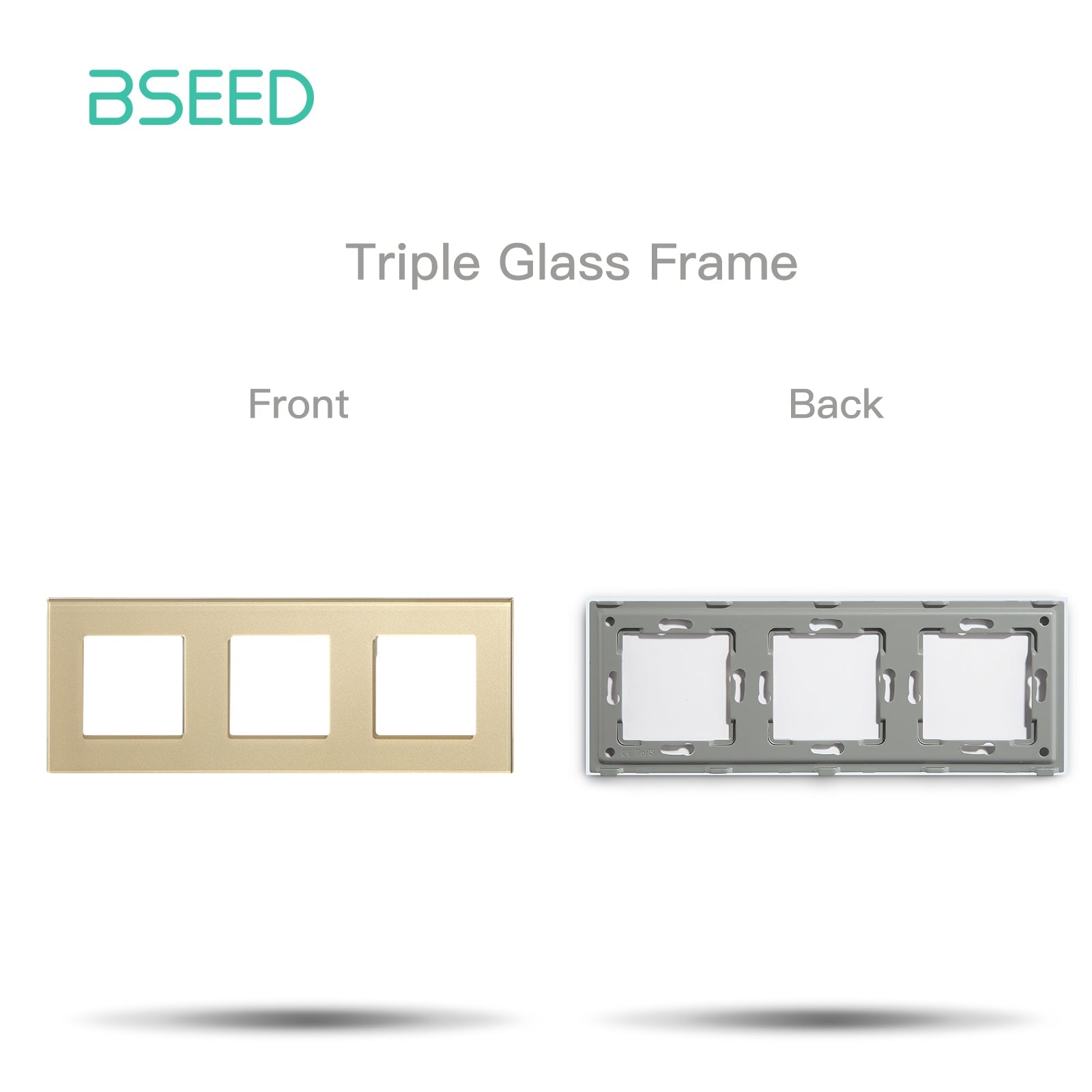 Bseed Crystal Glass Frames Socket Frame 4 Color 1/2/3/4/5 Slotes DIY Part Wall Jacks & Braces Bseedswitch Golden Triple 