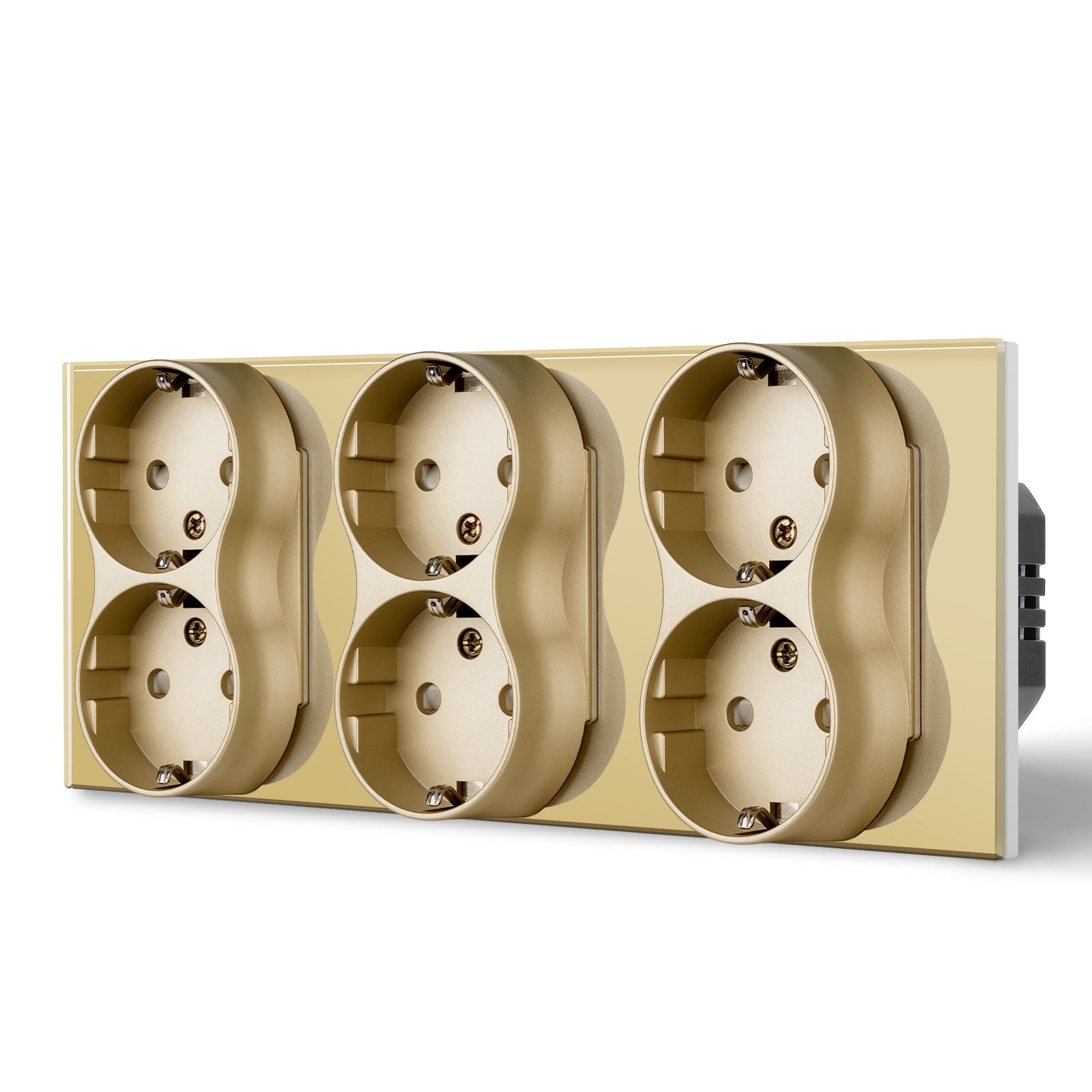 BSEED EU Double Sockets Power Wall Outlet Home Wall Power Sockets Glass Panel Power Outlets & Sockets Bseedswitch 