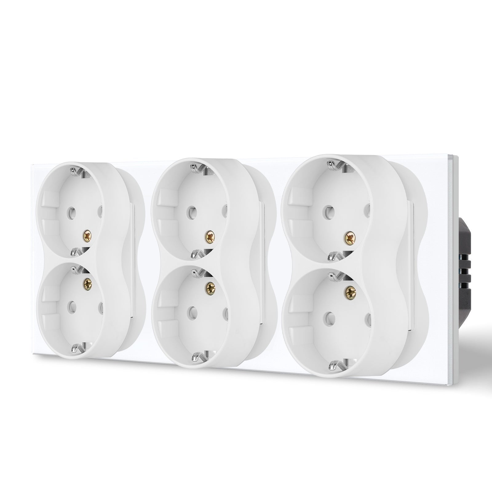 BSEED EU Double Sockets Power Wall Outlet Home Wall Power Sockets Glass Panel Power Outlets & Sockets Bseedswitch 