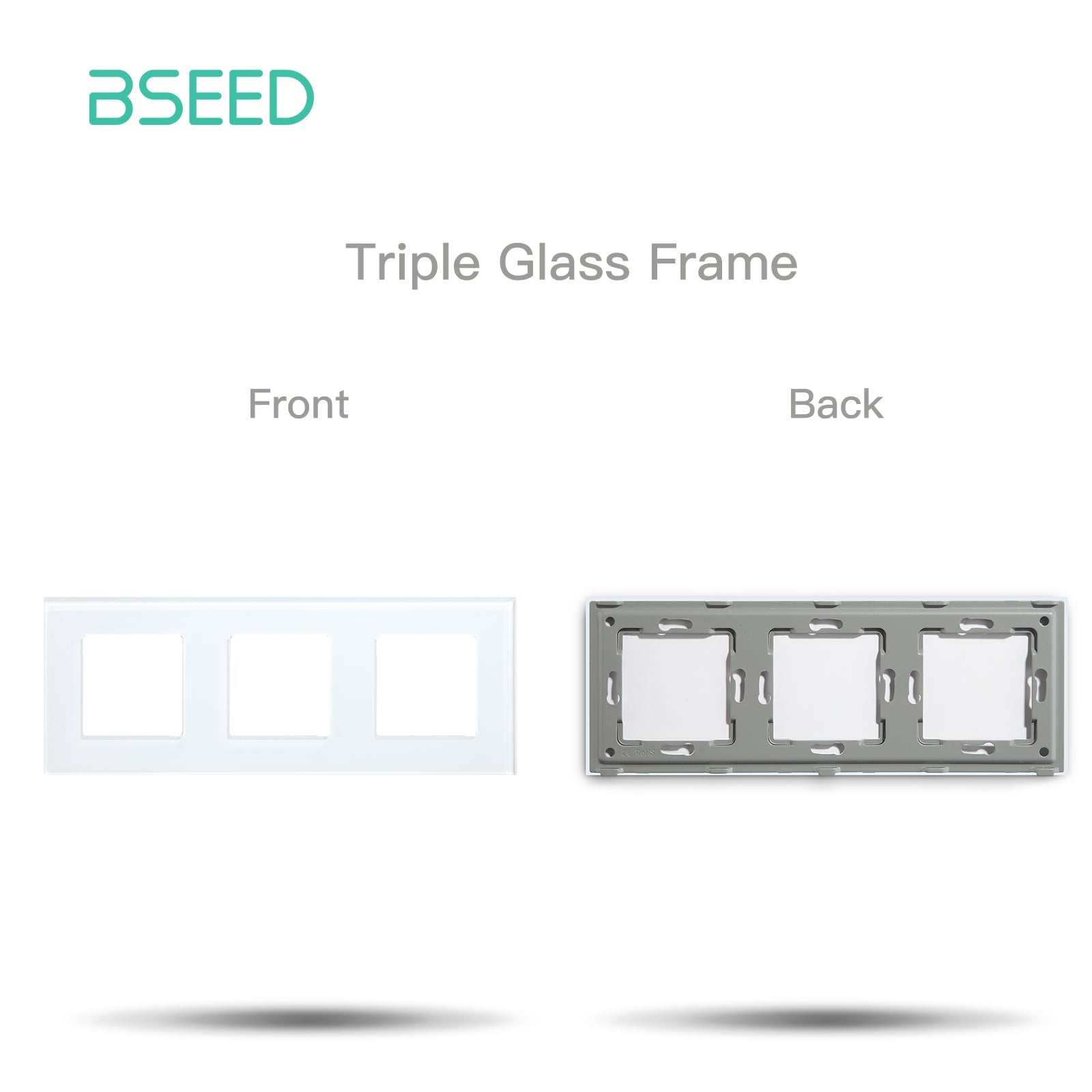 Bseed Crystal Glass Frames Socket Frame 4 Color 1/2/3/4/5 Slotes DIY Part Wall Jacks & Braces Bseedswitch White Triple 