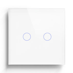 Bseed EU Standard Touch LED Dimmer 2Gang 1 Way With Crystal Glass Panel Light Switches Bseedswitch 