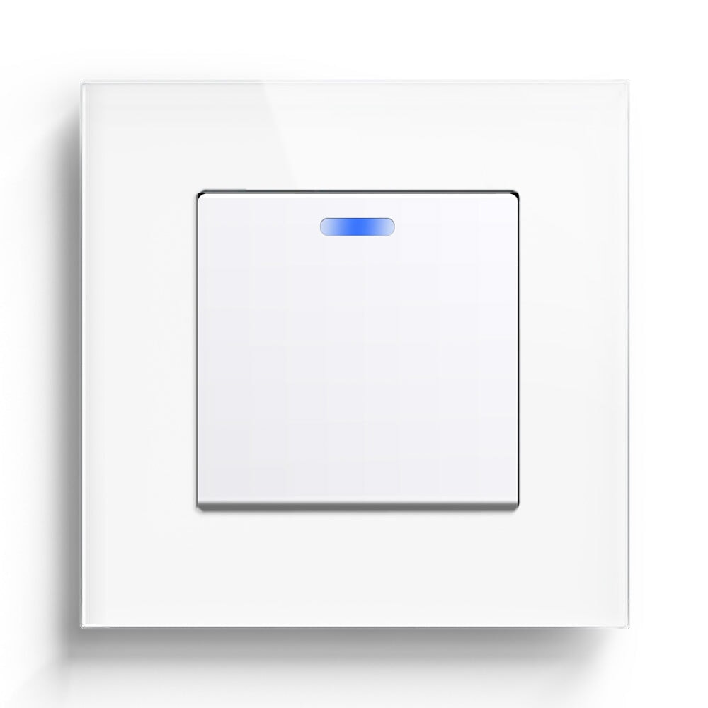 Bseed Button Light Switch Glass Panel White Claw Switch with LED Light Switches Bseedswitch 