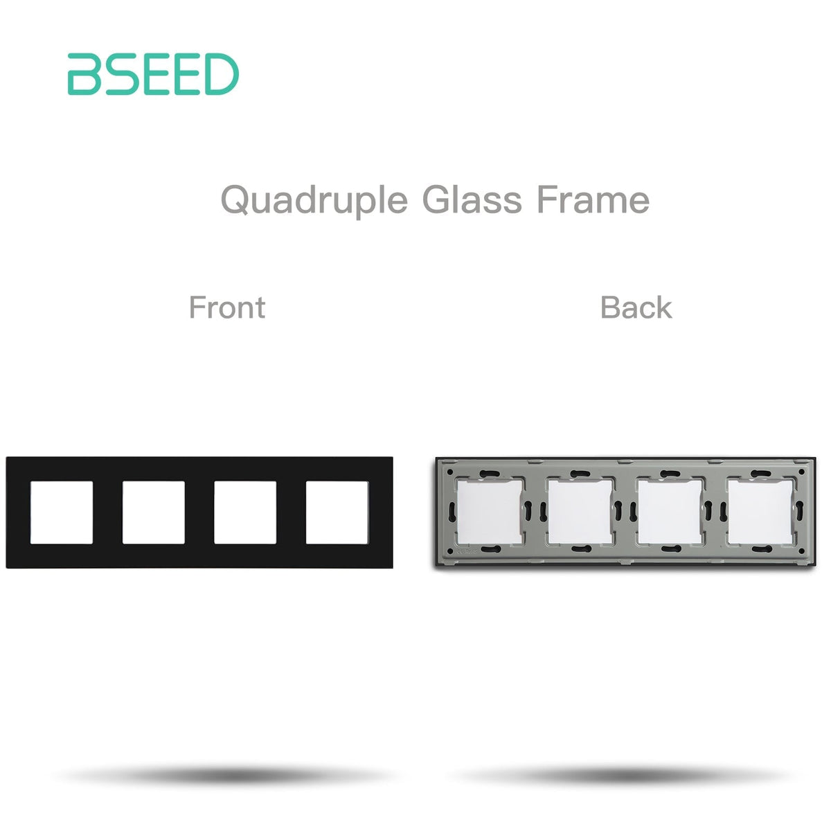 Bseed Crystal Glass Frames Socket Frame 4 Color 1/2/3/4/5 Slotes DIY Part Wall Jacks & Braces Bseedswitch Black Quadruple 