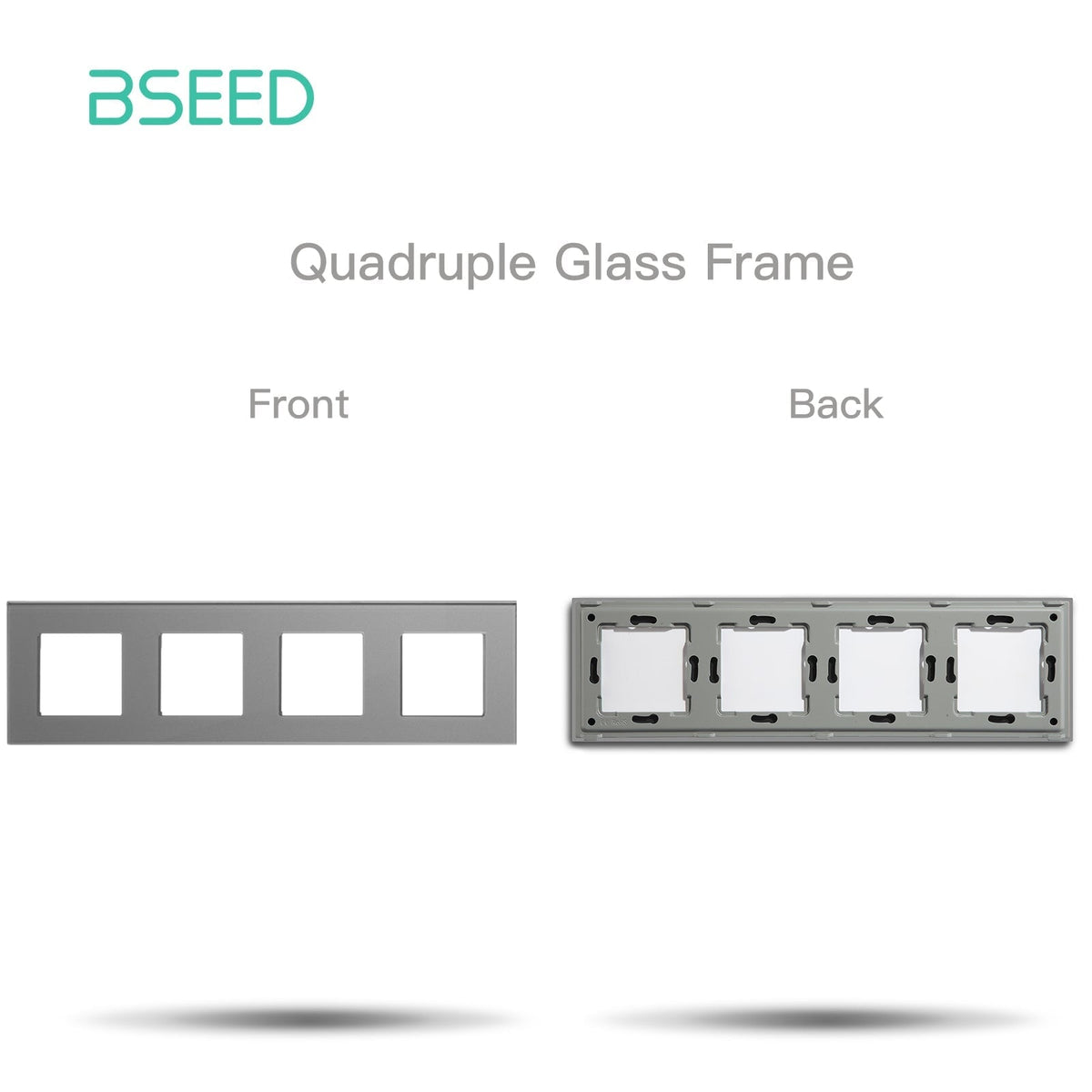 Bseed Crystal Glass Frames Socket Frame 4 Color 1/2/3/4/5 Slotes DIY Part Wall Jacks & Braces Bseedswitch Grey Quadruple 