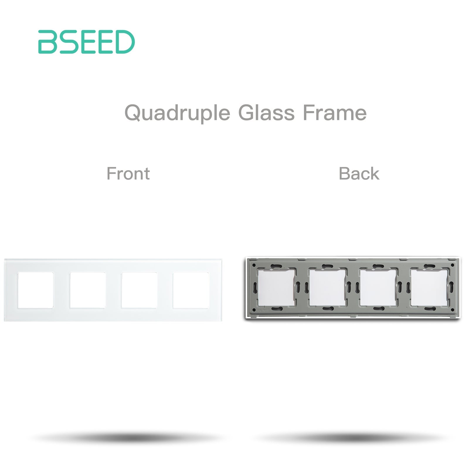 Bseed Crystal Glass Frames Socket Frame 4 Color 1/2/3/4/5 Slotes DIY Part Wall Jacks & Braces Bseedswitch White Quadruple 