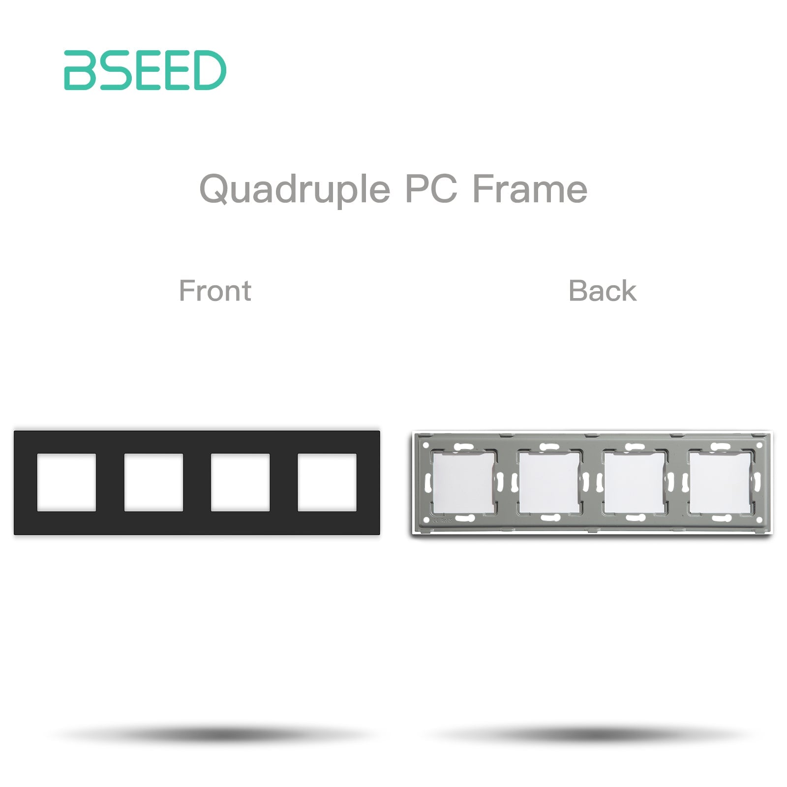 Bseed plastic frame socket 4 colors 1/2/3/4/5 slot DIY parts Wall Jacks & Braces Bseedswitch Black Quadruple 