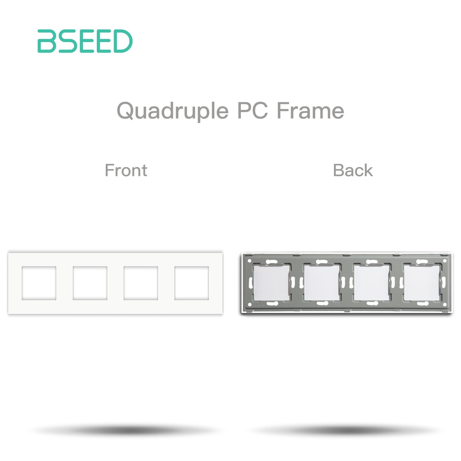 Bseed plastic frame socket 4 colors 1/2/3/4/5 slot DIY parts Wall Jacks & Braces Bseedswitch White Quadruple 