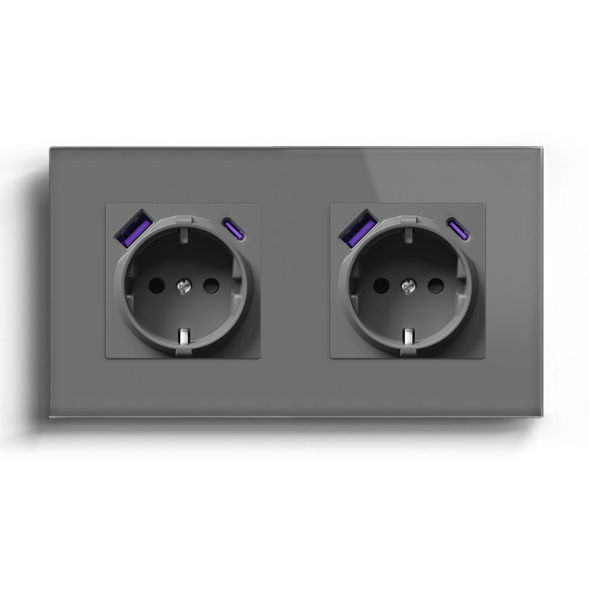 BSEED 20W EU sockets with Fact Charge Type-C USB with Claw technology Power Outlets & Sockets Bseedswitch Grey Double 