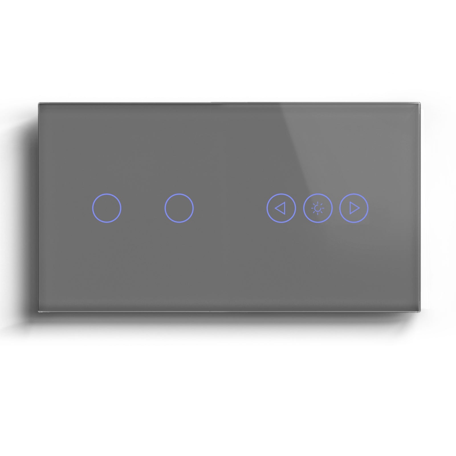 Bseed Smart Wifi Switch With Dimmer Switch Glass Panel 157mm Bseedswitch Grey 2Gang + Dimmer Switch 