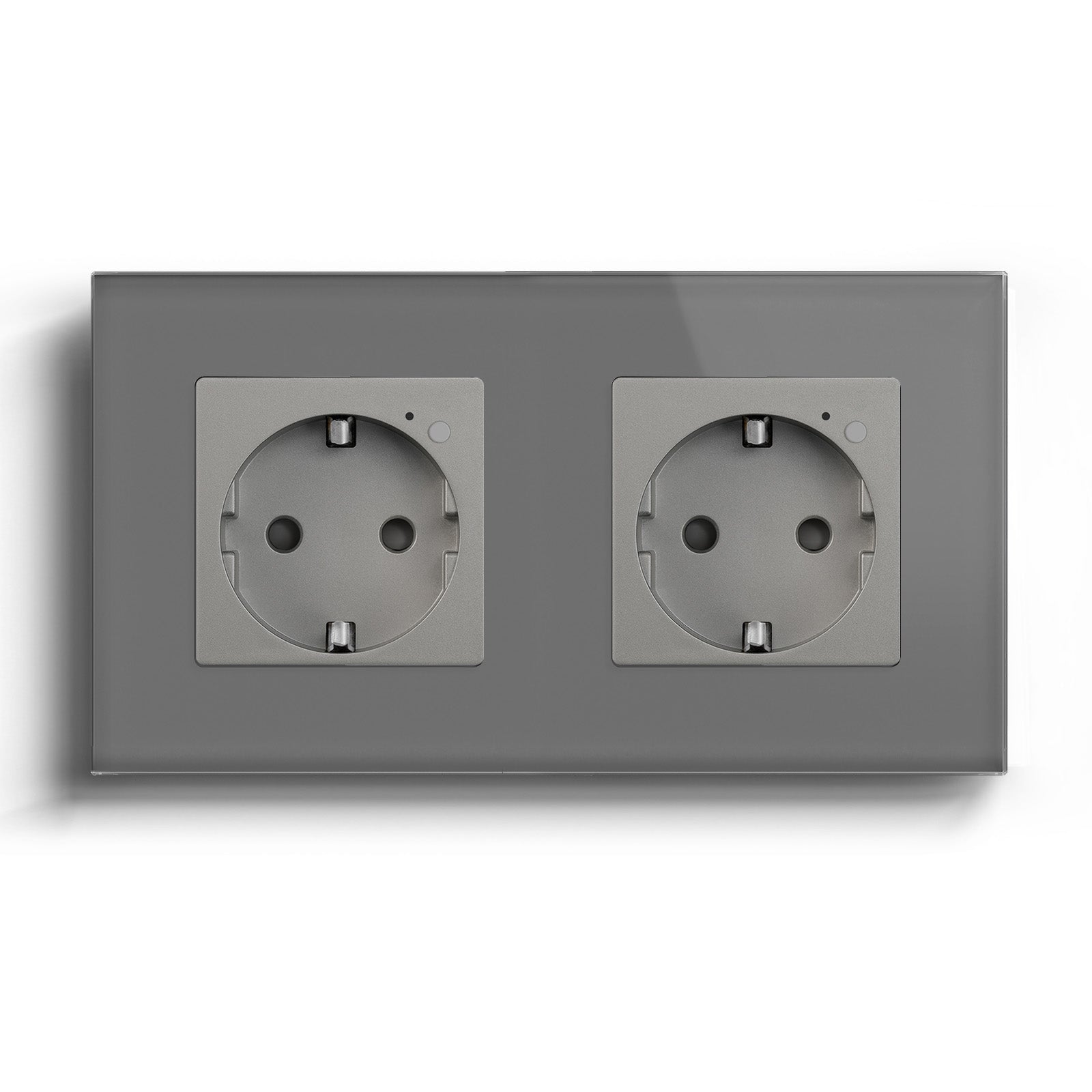 BSEED ZigBee EU Wall Sockets Power Outlets Kids Protection Wall Plates & Covers Bseedswitch grey Double 