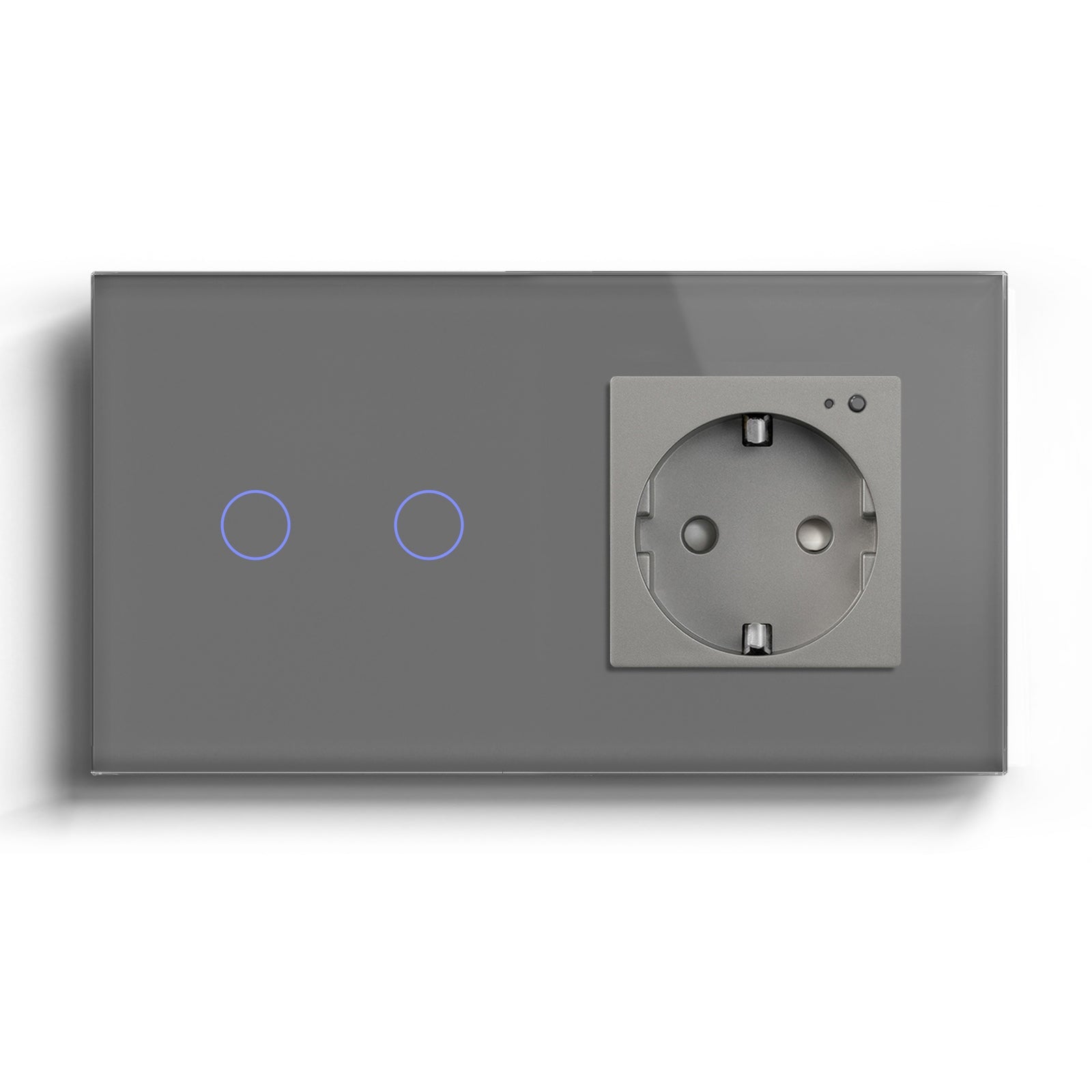 Bseed 1 Gang Smart Wifi Switch With EU Single Wifi Socket 157mm Power Outlets & Sockets Bseedswitch Grey 2Gang 