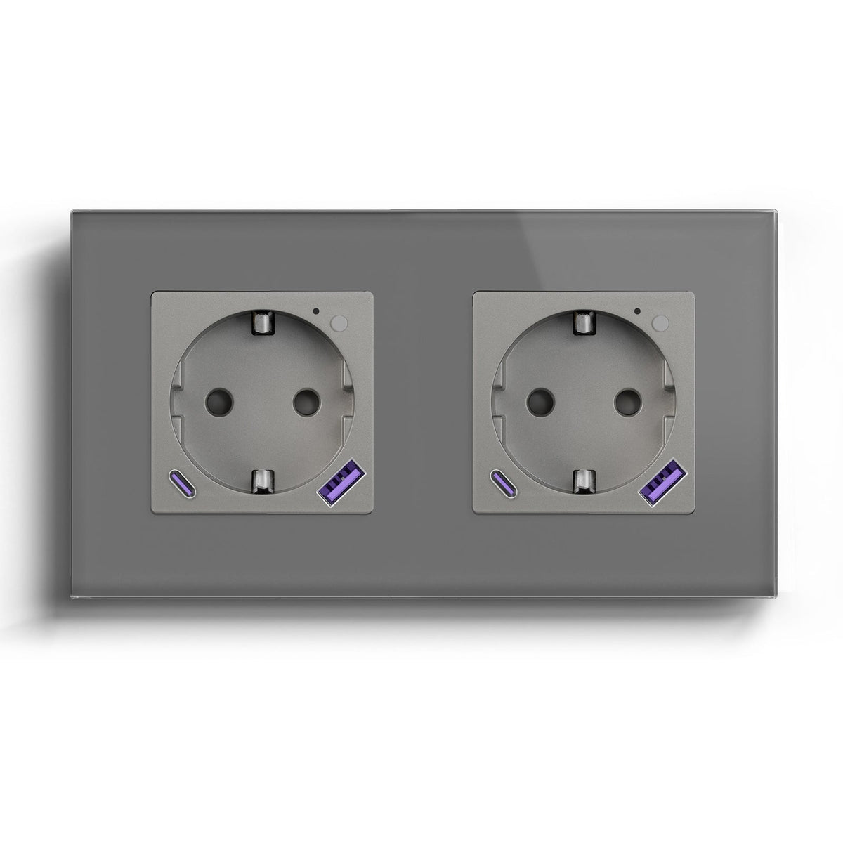 BSEED EU Wifi sockets Type-C With USB With Energy Monitoring socket Bseedswitch Gray Double 