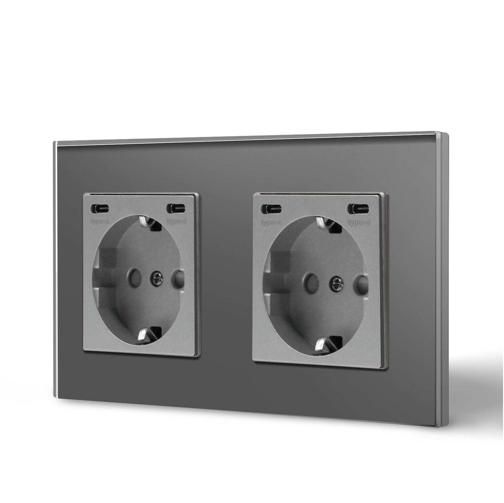 BSEED EU sockets with Double 2.1A Type-C Interface Outlet Wall Socket With Waterproof Power Outlets & Sockets Bseedswitch 