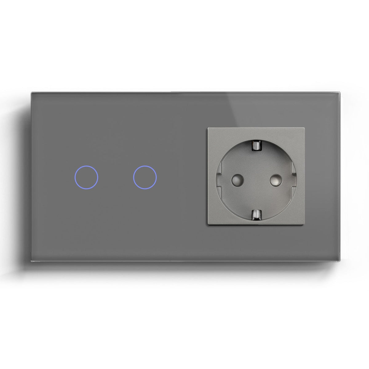 BSEED WiFi 1/2/3 Gang Light Switch With Normal EU Socket Power Outlets & Sockets Bseedswitch Grey 2 Gang 