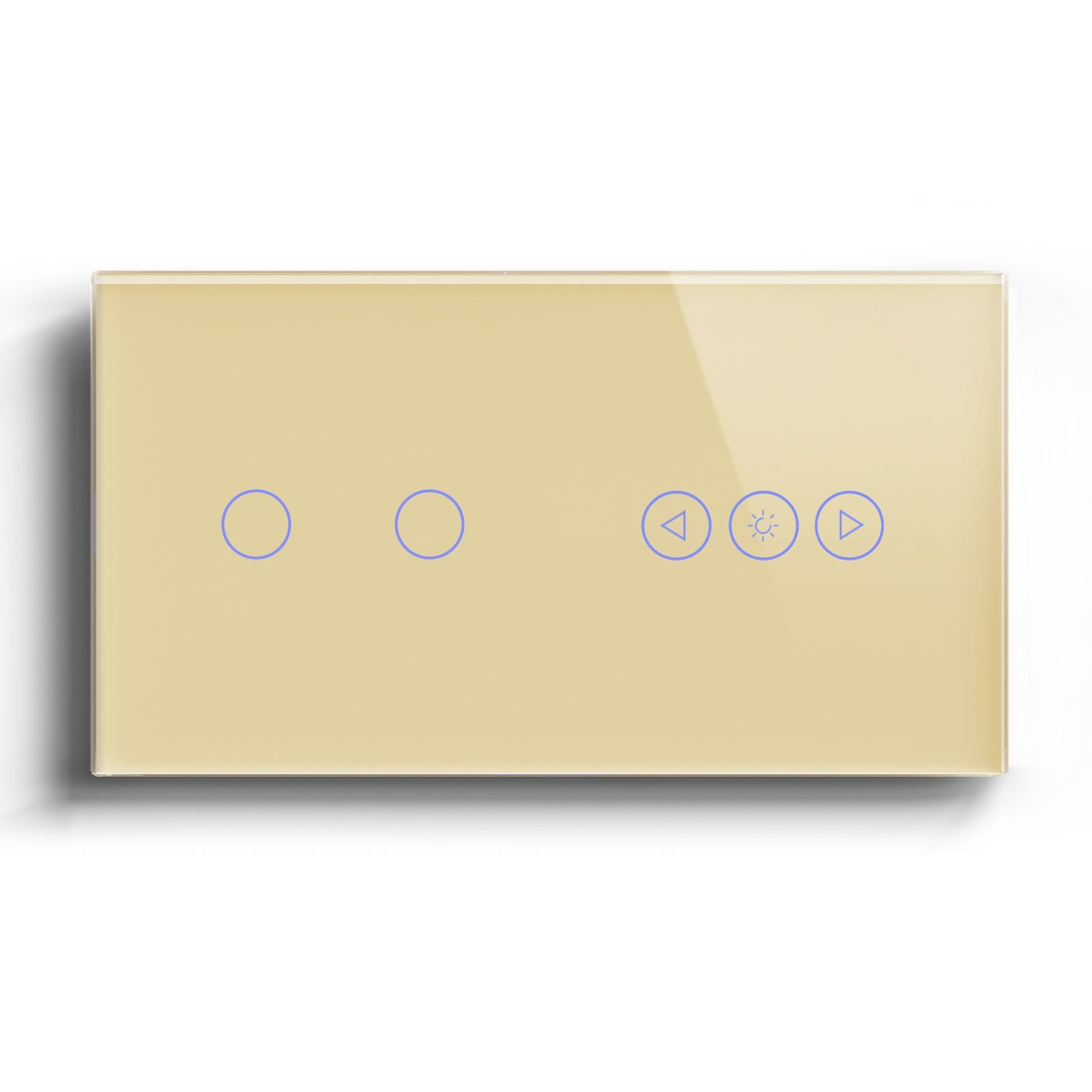 Bseed Smart Wifi Switch With Dimmer Switch Glass Panel 157mm Bseedswitch Gold 2Gang + Dimmer Switch 