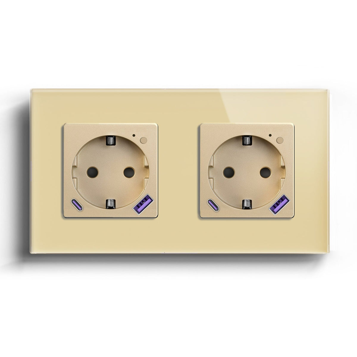 BSEED EU Wifi sockets Type-C With USB With Energy Monitoring socket Bseedswitch Gold Double 