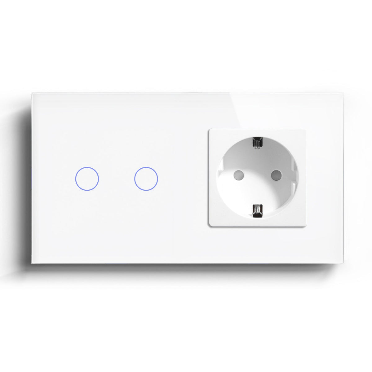 BSEED WiFi 1/2/3 Gang Light Switch With Normal EU Socket Power Outlets & Sockets Bseedswitch White 2 Gang 