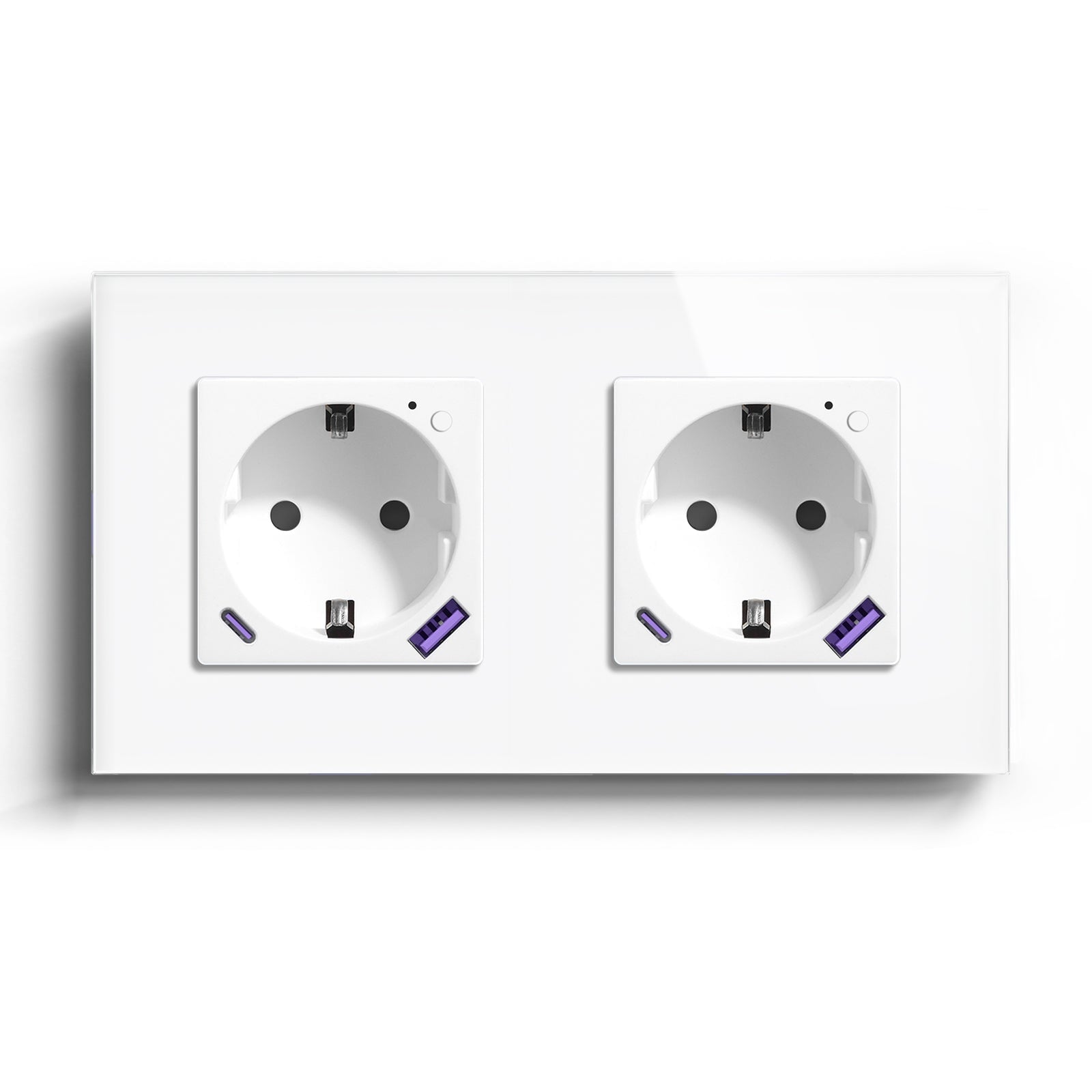 BSEED EU Wifi sockets Type-C With USB With Energy Monitoring socket Bseedswitch White Double 