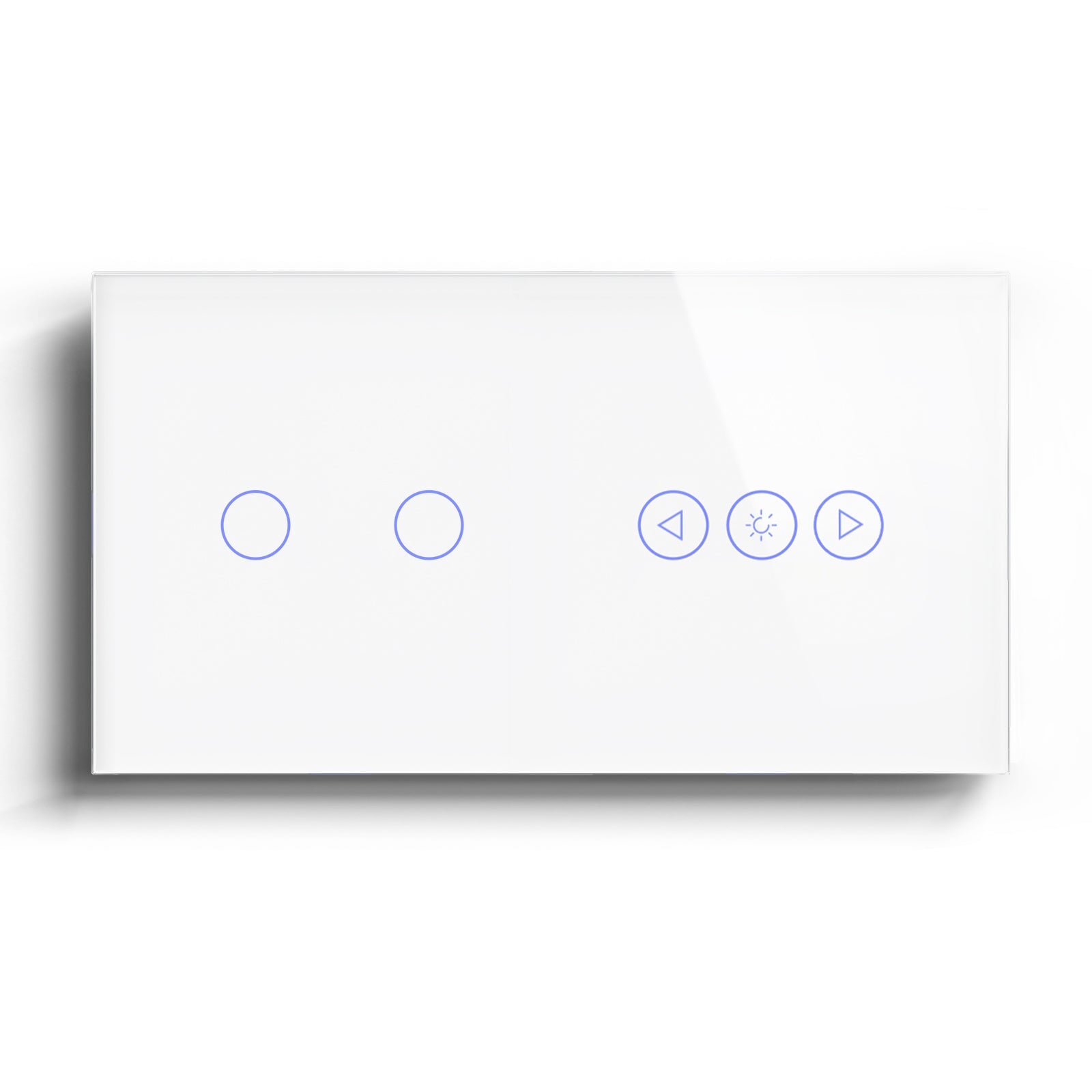 Bseed Smart Wifi Switch With Dimmer Switch Glass Panel 157mm Bseedswitch White 2Gang + Dimmer Switch 