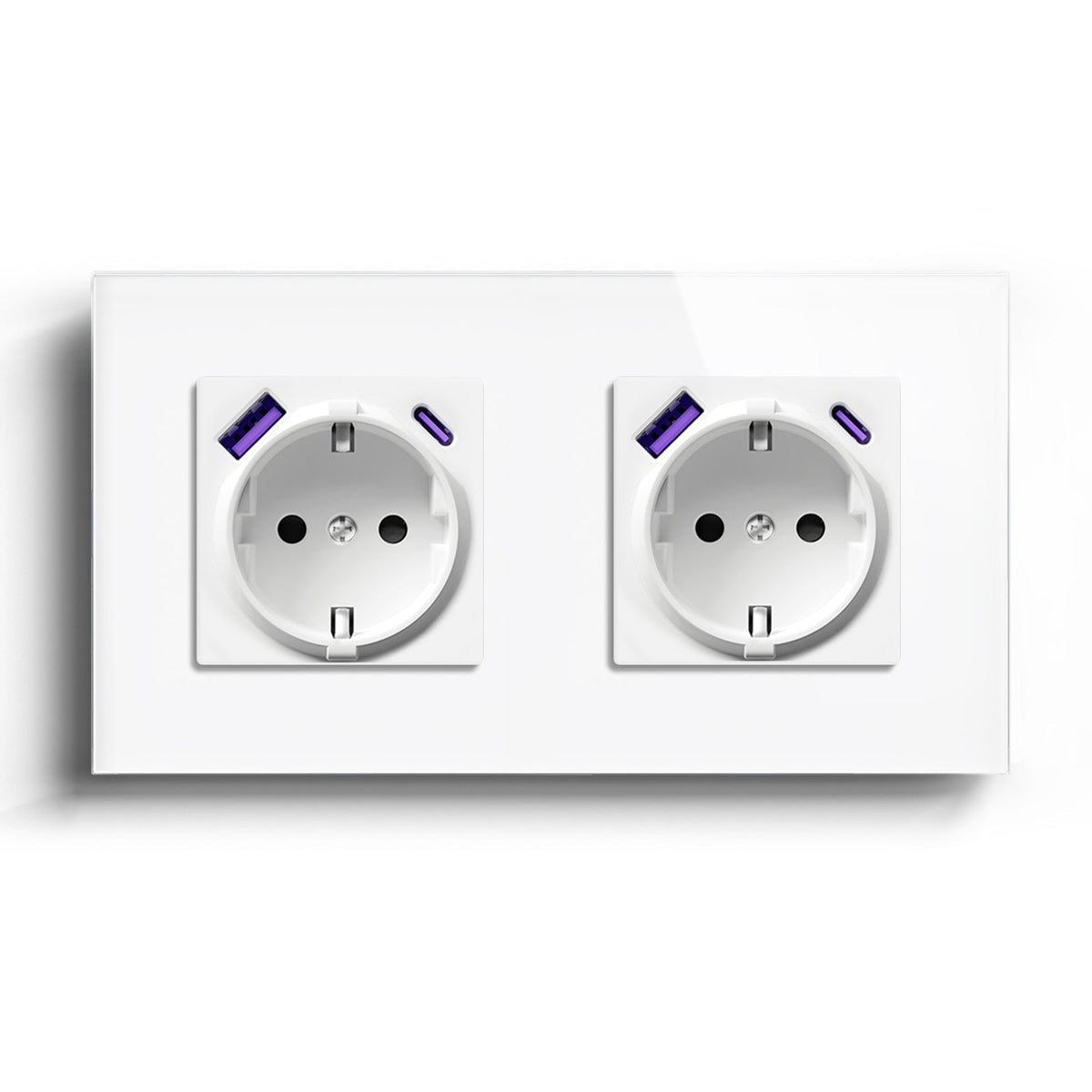 BSEED 20W EU sockets with Fact Charge Type-C USB with Claw technology Power Outlets & Sockets Bseedswitch White Double 