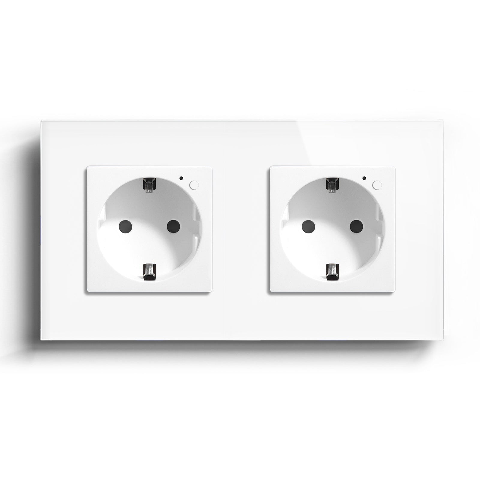 Bseed Wifi EU Standard Socket Wall Sockets With Energy Monitoring Power Outlets & Sockets Bseedswitch White Double 