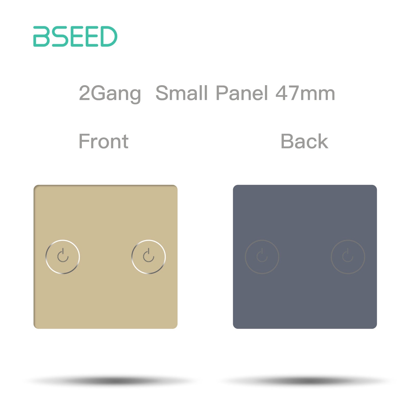 Bseed 47mm Glass Panel Switch DIY Part With Or Without Icon Bseedswitch Golden Wifi 2Gang Switch icon Panel 