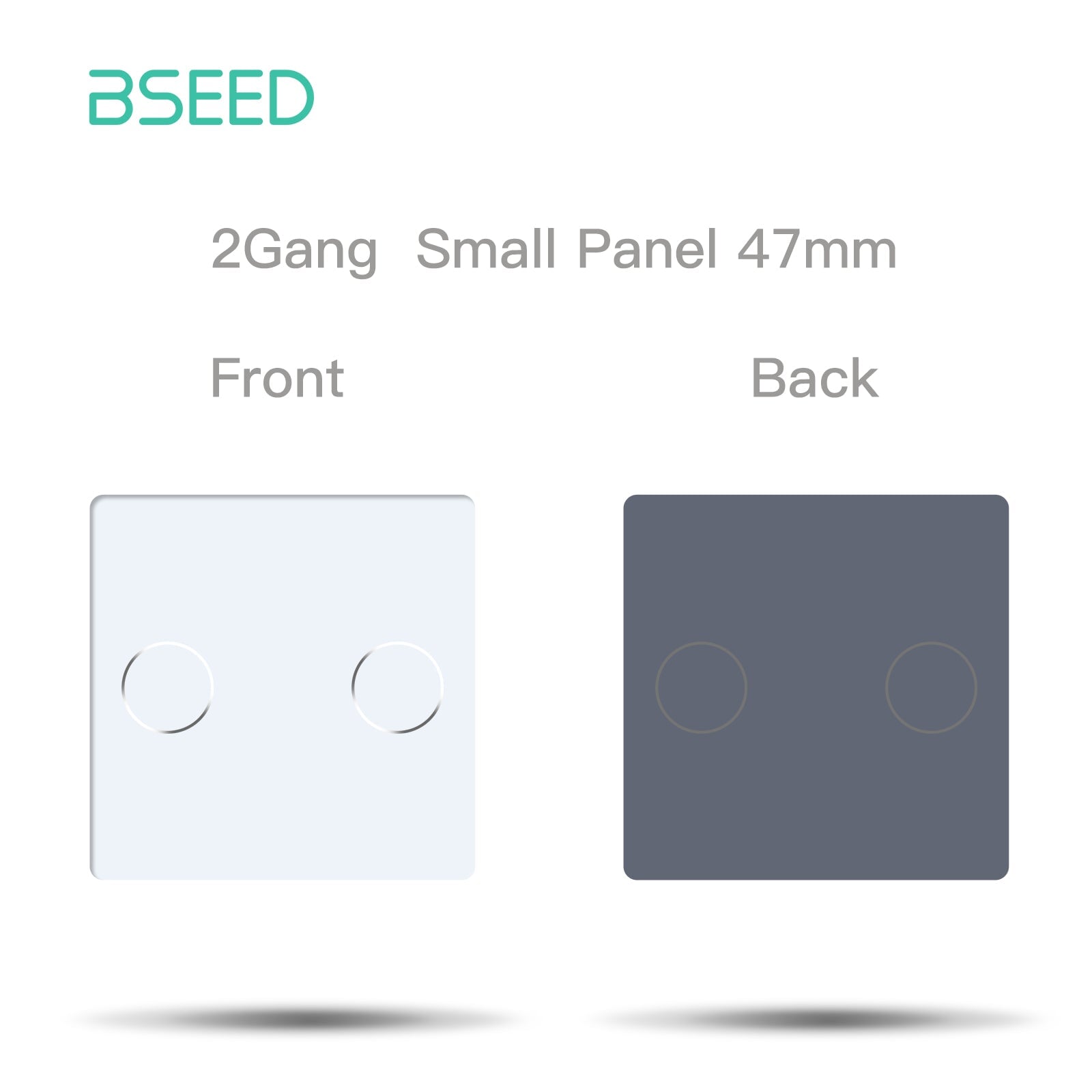 Bseed 47mm Glass Panel Switch DIY Part With Or Without Icon Bseedswitch White Touch 2Gang Switch icon Panel 