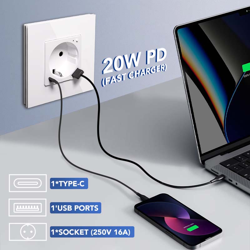 BSEED EU Wifi sockets Type-C t With USB With Energy Monitoring socket Bseedswitch 