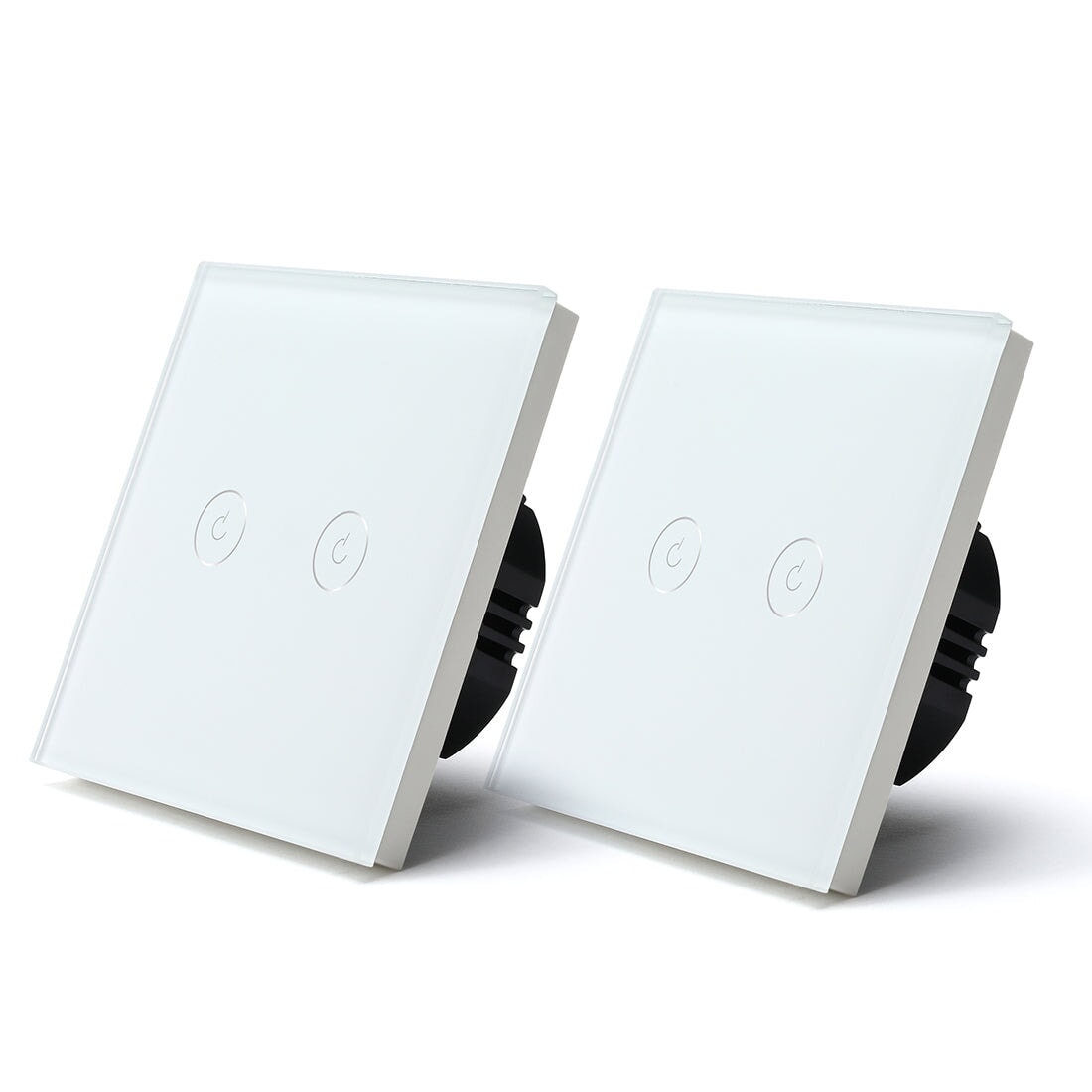 Bseed Smart Wifi Touch Switch 2 Gang 1/2/3 Way 1/2/3 Pcs/Pack Wall Plates & Covers Bseedswitch White 2Pcs/Pack 