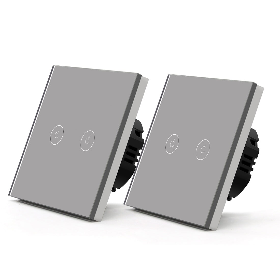 Bseed Smart Wifi Touch Switch 2 Gang 1/2/3 Way 1/2/3 Pcs/Pack Wall Plates & Covers Bseedswitch Grey 2Pcs/Pack 