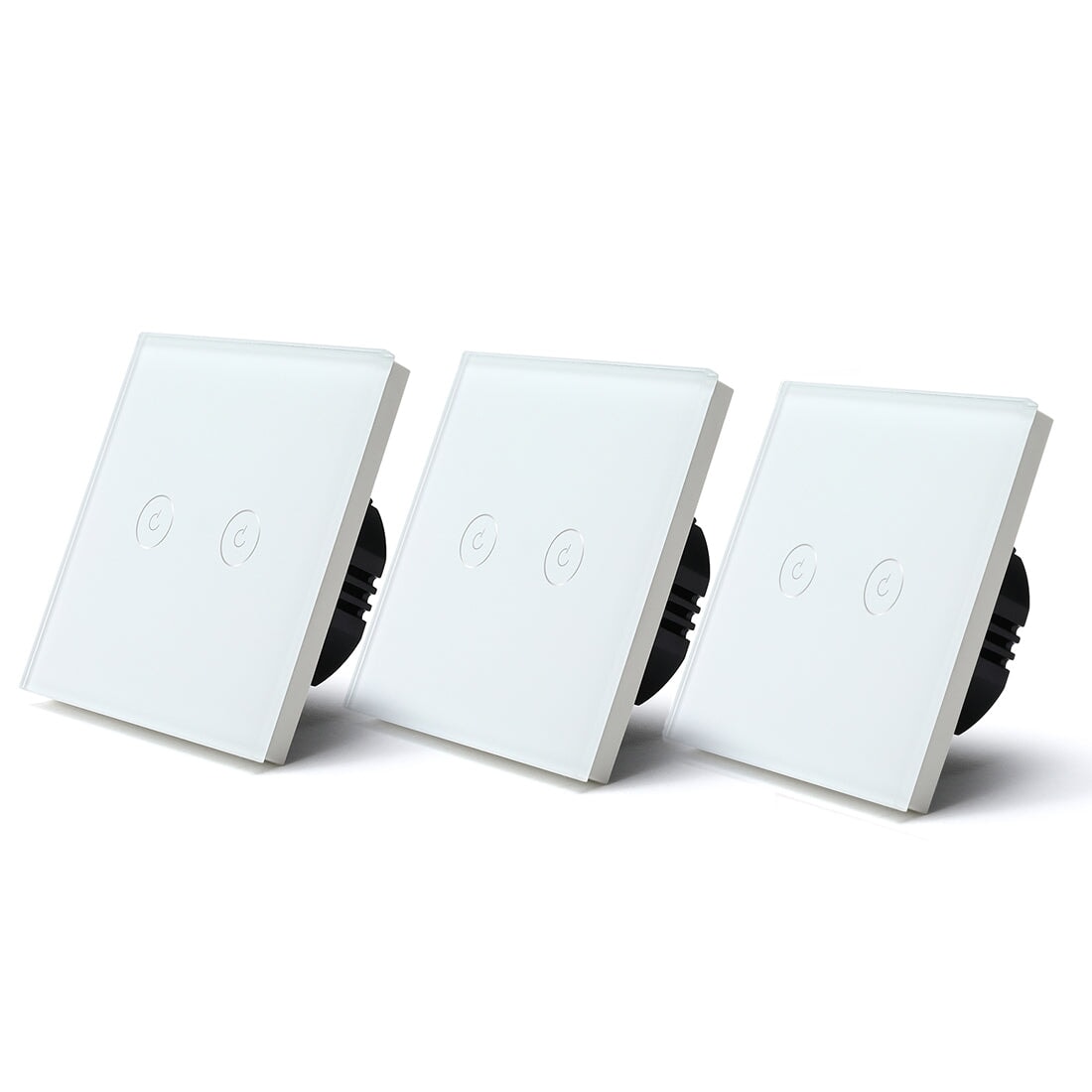 Bseed Smart Wifi Touch Switch 2 Gang 1/2/3 Way 1/2/3 Pcs/Pack Wall Plates & Covers Bseedswitch White 3Pcs/Pack 