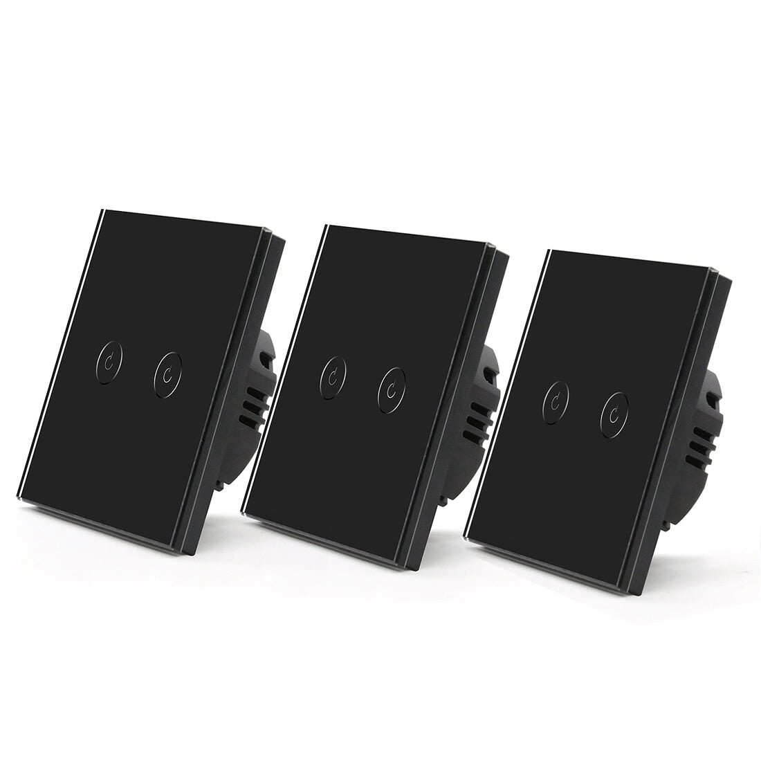 Bseed Smart Wifi Touch Switch 2 Gang 1/2/3 Way 1/2/3 Pcs/Pack Wall Plates & Covers Bseedswitch Black 3Pcs/Pack 