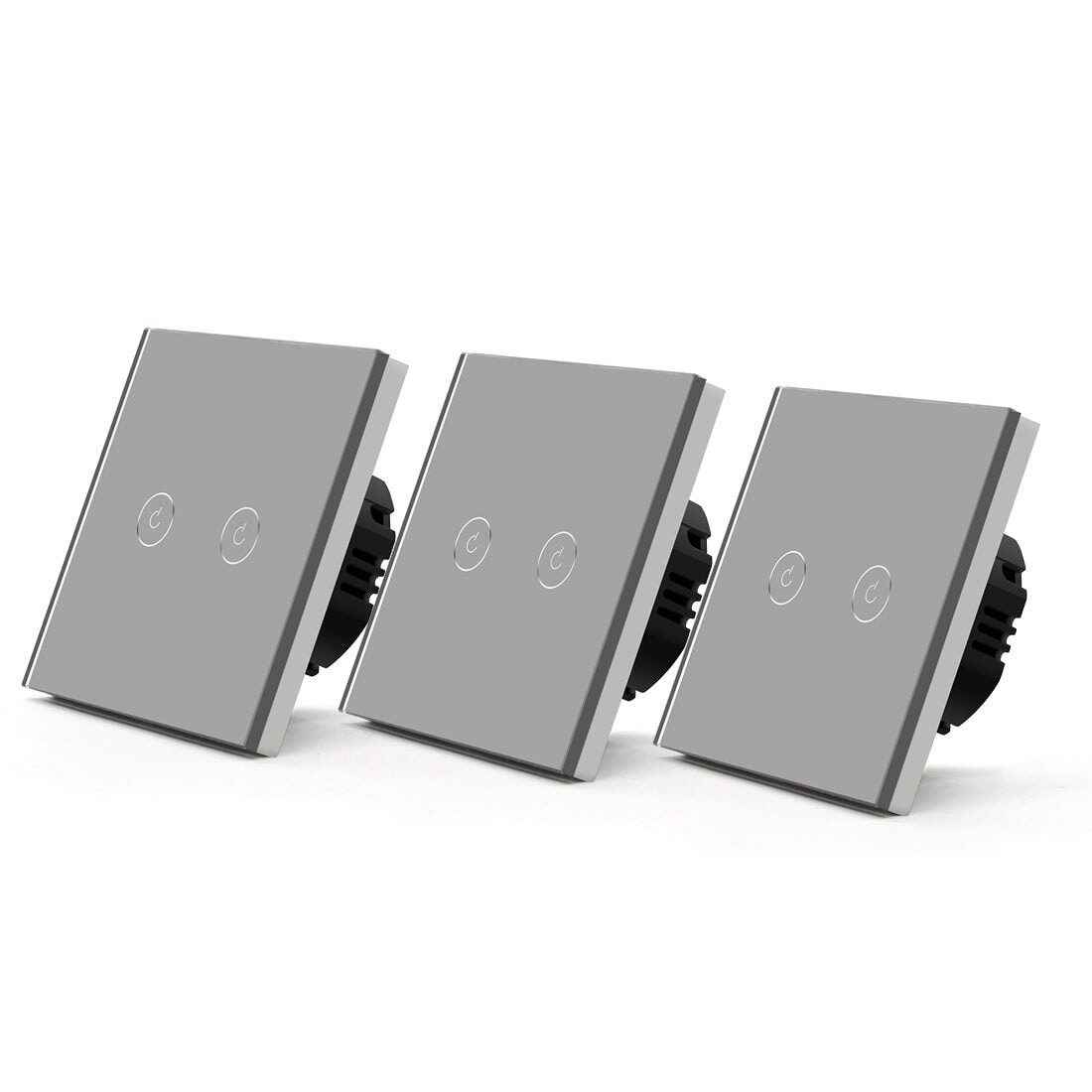 Bseed Smart Wifi Touch Switch 2 Gang 1/2/3 Way 1/2/3 Pcs/Pack Wall Plates & Covers Bseedswitch Grey 3Pcs/Pack 