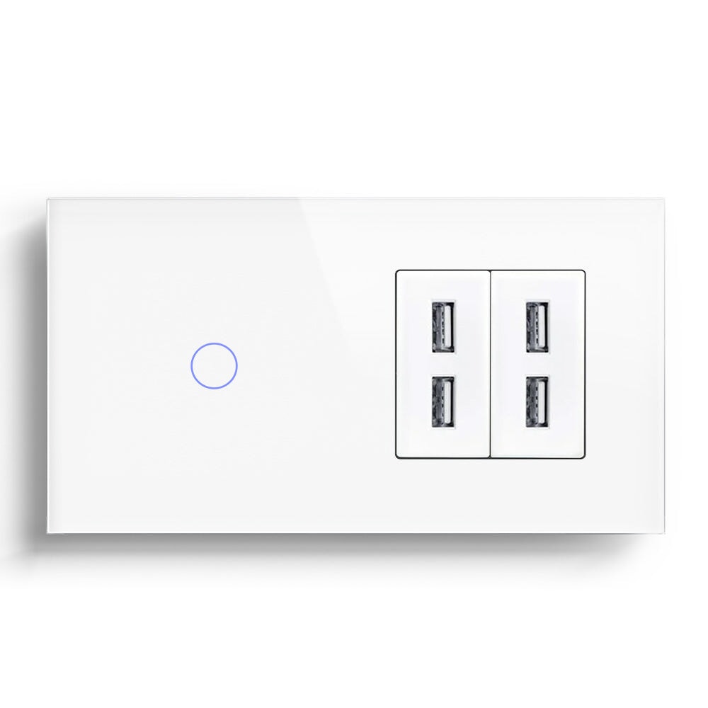 BSEED WiFi 1/2/3 Gnag 1/2/3 Way Light Switch With 4 USB Wall Socket Power Outlets & Sockets Bseedswitch 