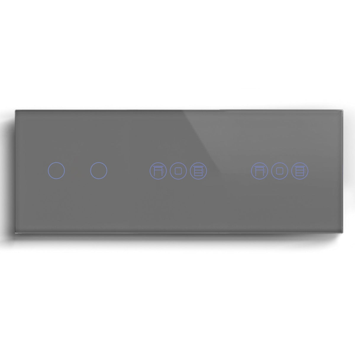 BSEED 1/2/3 Gang WiFi Switch With Double Roller Shutter Switch 228mm Light Switches Bseedswitch Grey 2Gang with Double Shutter Switch 