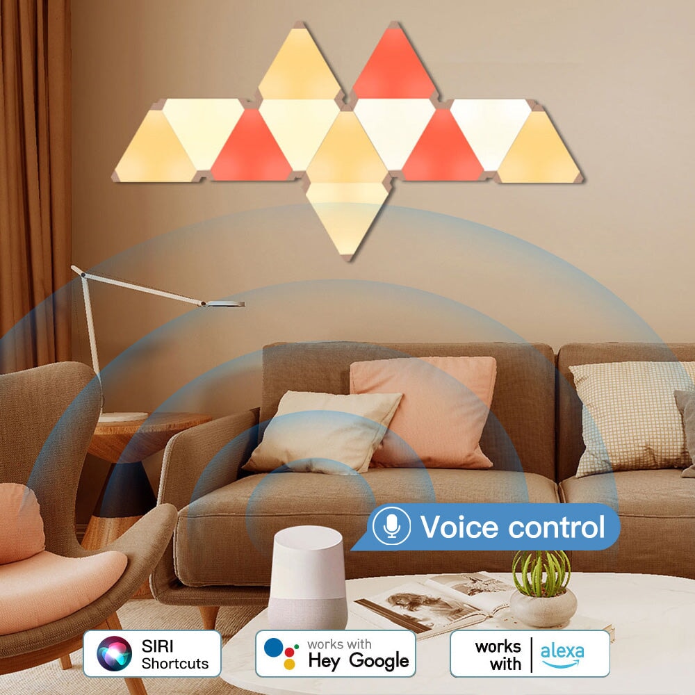 Smart RGB LED Triangle Ambient Lighting Lamp with App and Remote Control lamp Bseedswitch 