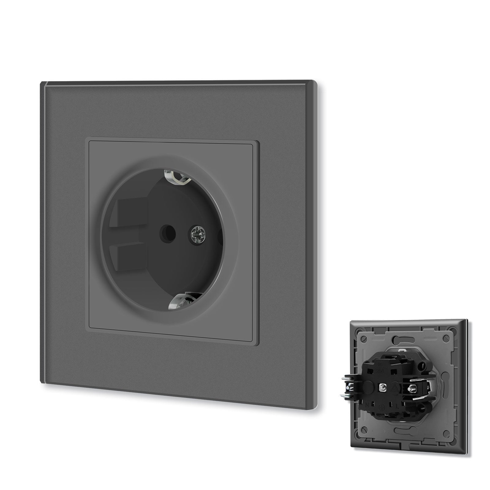 BSEED EU Wall Sockets with clamping technology New Series Power Outlets & Sockets Bseedswitch Grey Signle 