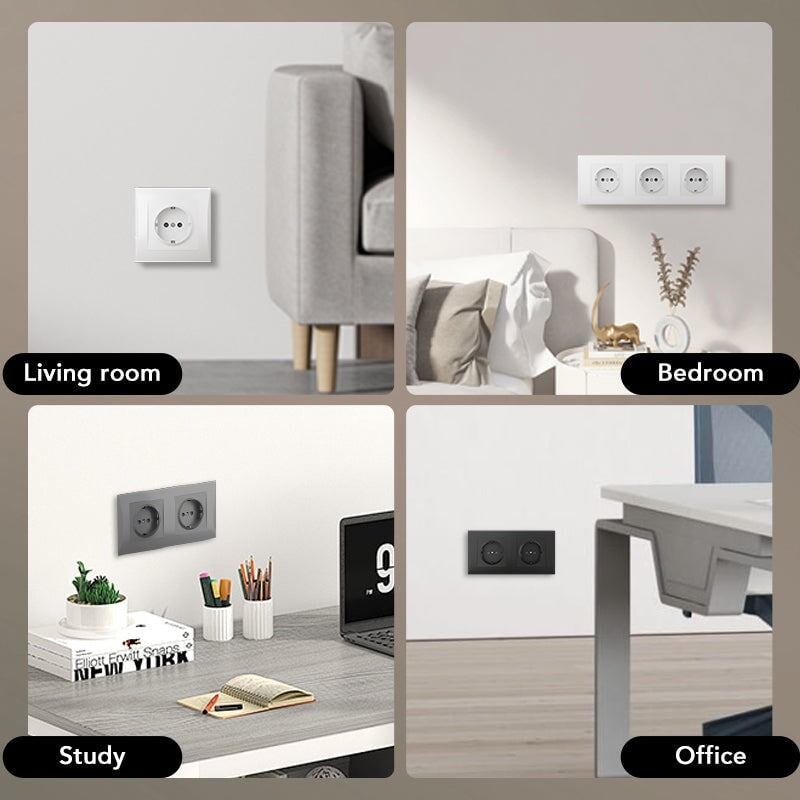 BSEED EU Wall Sockets with clamping technology PC panel Power Outlets & Sockets Bseedswitch 