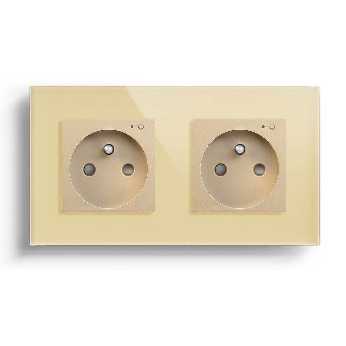 BSEED ZigBee FR Wall Sockets Power Outlets Kids Protection Wall Plates & Covers Bseedswitch gold Double 