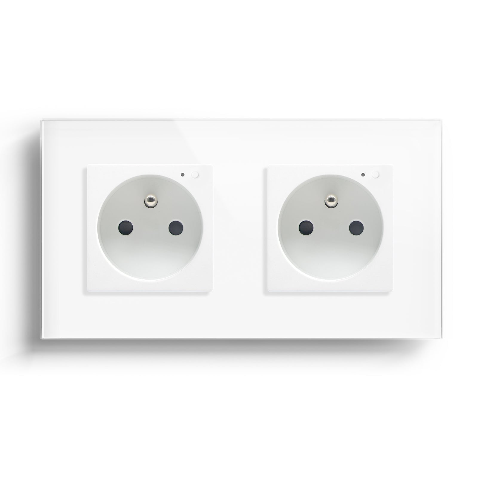 Bseed Wifi FR Standard Socket Wall Sockets With Energy Monitoring Power Outlets & Sockets Bseedswitch White Double 