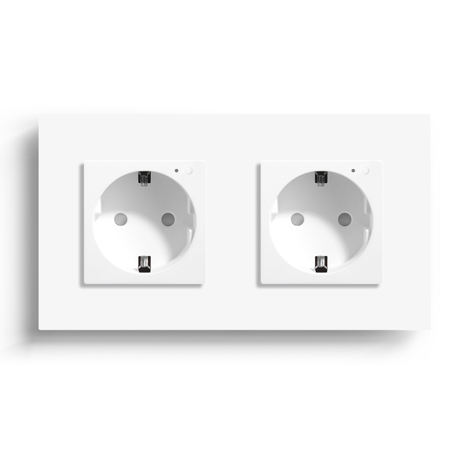 Bseed Wifi EU Wall Sockets With Energy Monitoring PC Panel Power Outlets & Sockets Bseedswitch White Double 