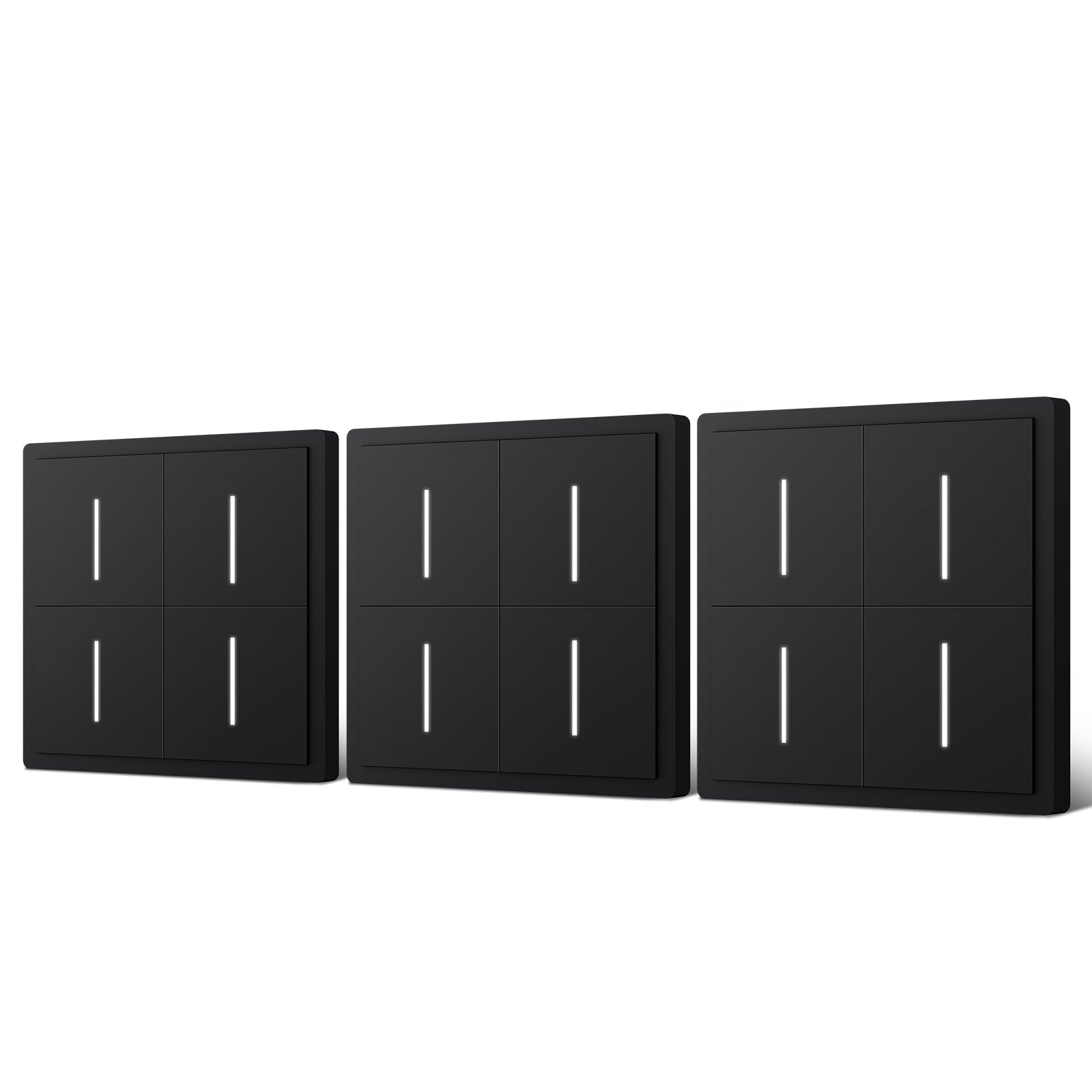 BSEED Scale Series Smart Wifi Light Switch 4 Gang (With Neutral) Light Switches Bseedswitch Black 3 PCS/Pack 