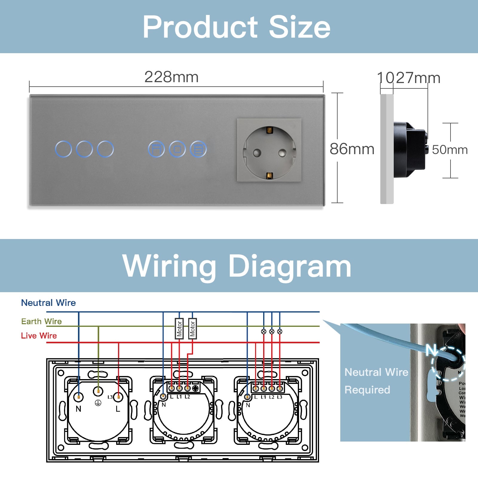 WiFi light switch with roller switch with normal eu socket Light Switches Bseedswitch 