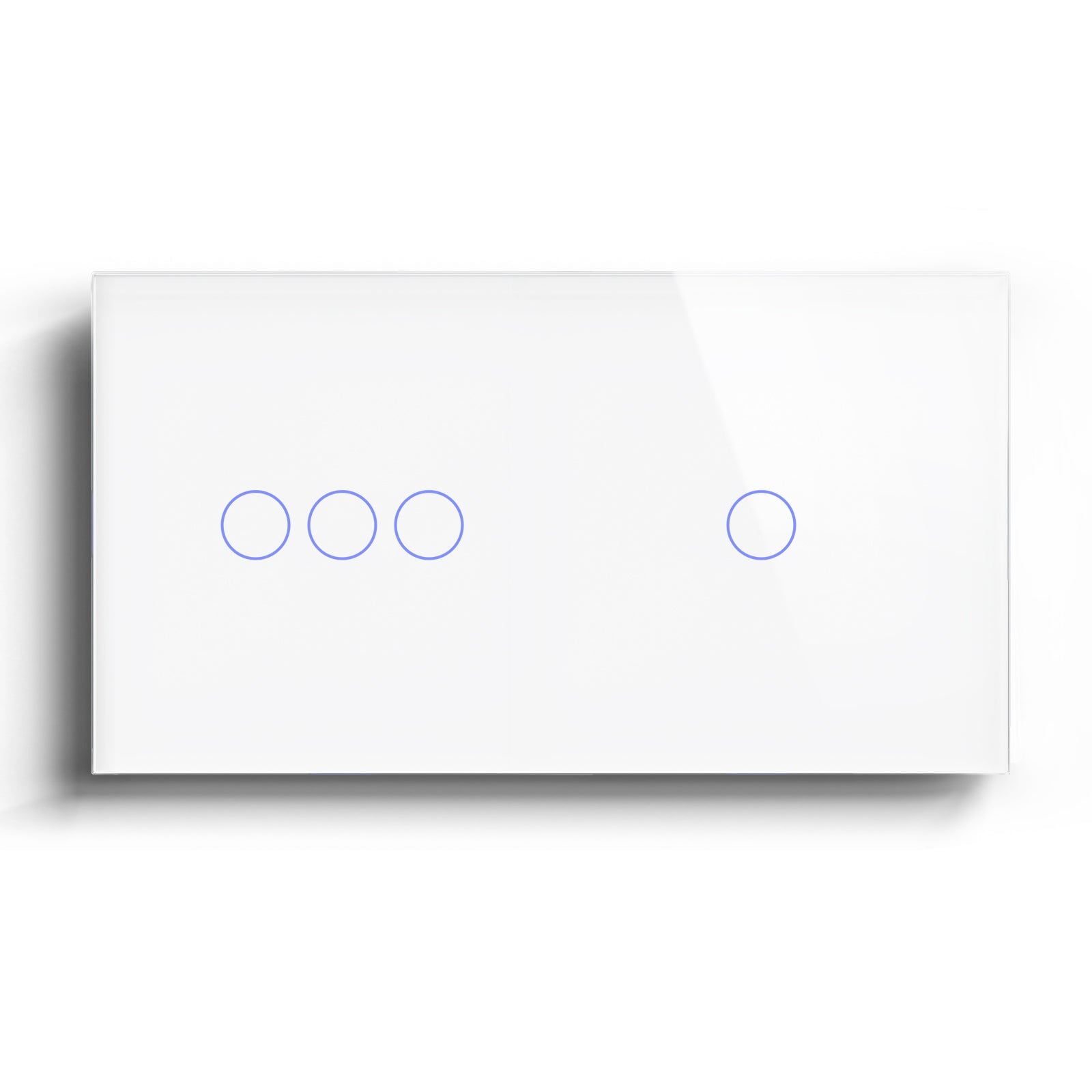 Bseed Double Touch Switch 1/2/3 Way 157mm 300W Wall Plates & Covers Bseedswitch White 3Gang + 1Gang 2Way